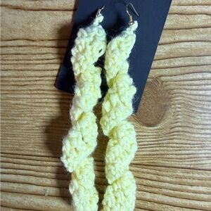 Yellow Crochet Spiral Earrings